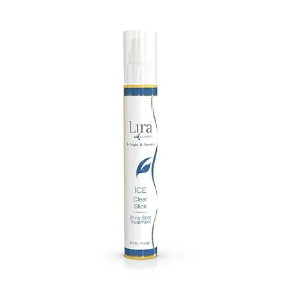 Lira Clinical ICE Clear Stick On the Go Acne Spot Treatment Stick Infused with Salicylic Acid & Collagen Peptide Quick Fix Pimple Stick to Combat Breakouts & Reduce Redness 0.5 fl oz