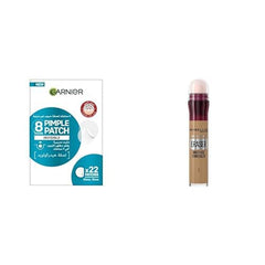Garnier Skin Active Micellar Water Classic 400ml - Makeup Remover + Maybelline New York Instant Anti Age Eraser Eye Concealer, Dark Circles and Blemish with Sponge, Ultra Blendable Formula - 02