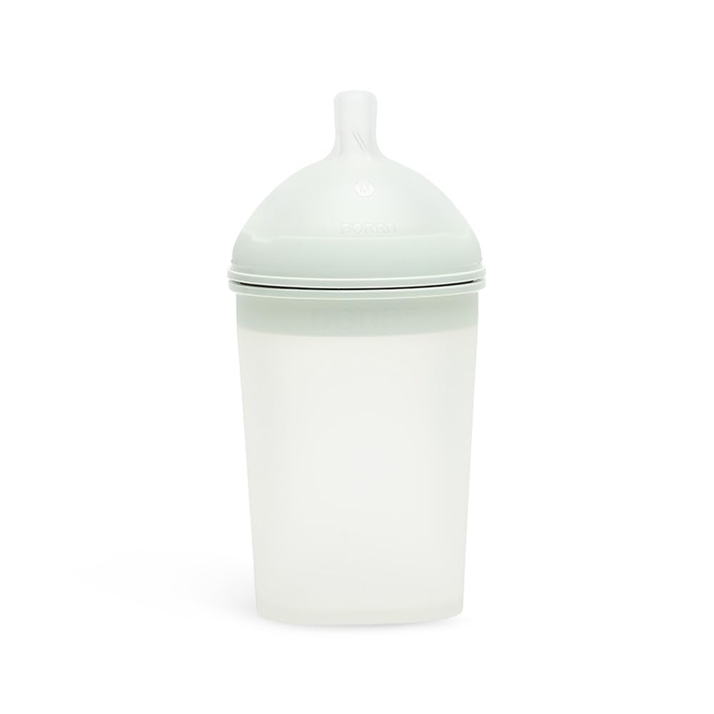 BORRN Baby Bottles Set Silicone BPA Free, Non Toxic Baby Feeding Bottles - Green, Pack of 4