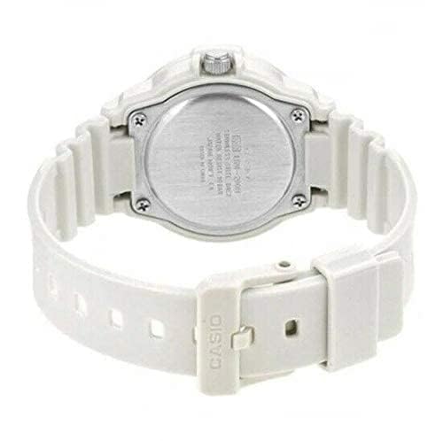 Casio Womens Quartz Watch, Analog Display and Resin Strap White / Pattern Pink