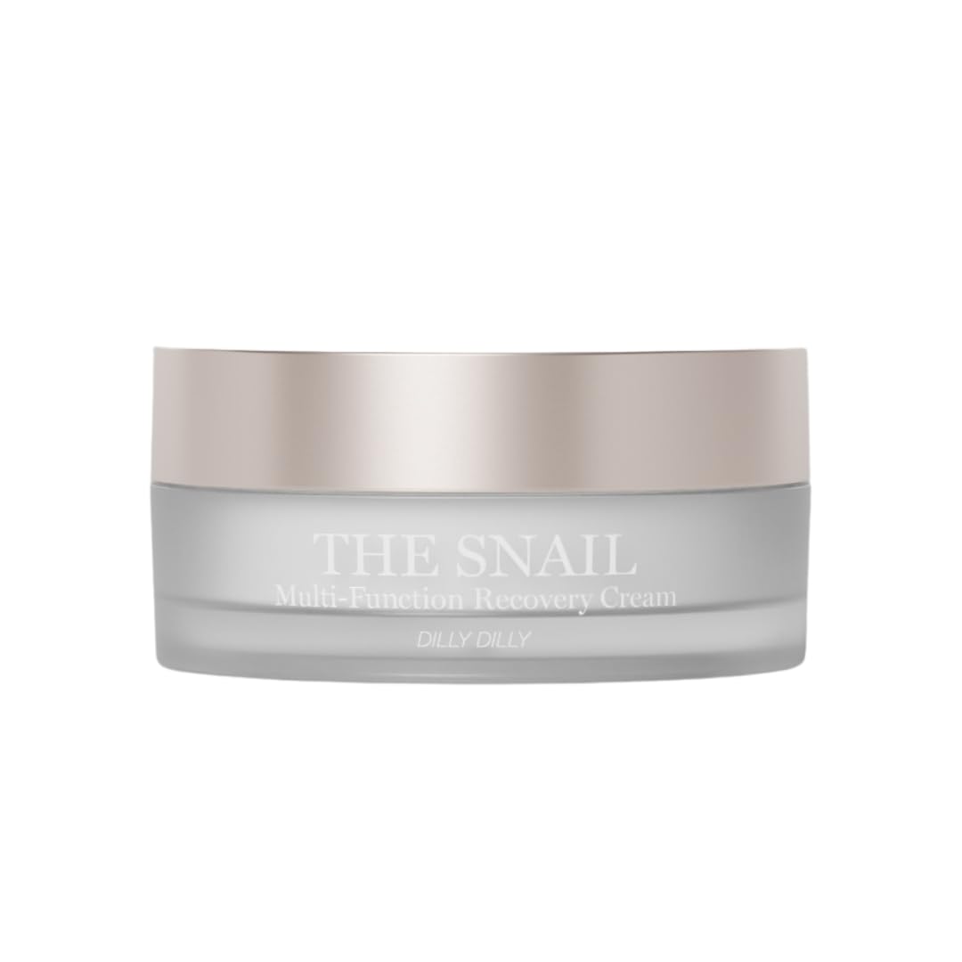 DillyDilly | Korean Skincare All in One The Snail Multi-function Recovery Cream | Face Moisturizer with Snail Mucin Extract, Anti-wrinkles, Acne Scars and Dark Spots Treatment, Made in Korea,100g