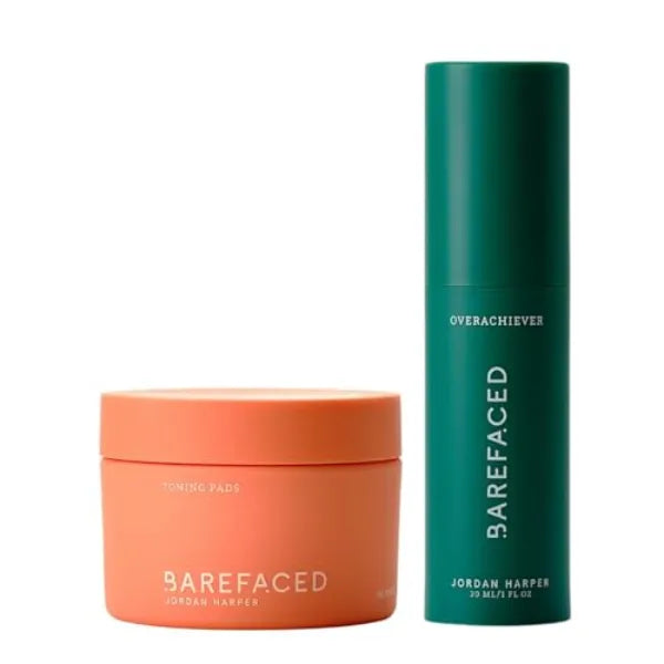 Barefaced Minimalist Kit: Original Toning Pads and Overachiever 10-in-1 Skin Booster | Smoother, Brighter Skin in Two Easy Steps