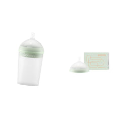BORRN Baby Bottle with Medium Flow Nipple, 100% BPA Free Silicone,Two Piece Design Baby Feeding Bottle | 240ml