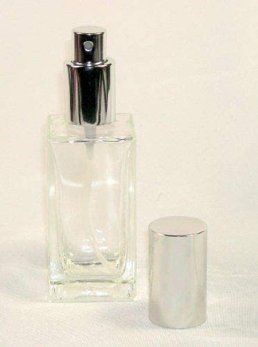 Private Label 1 Atomizer Silver Lid Empty Refillable Glass Perfume Bottle (1 2/3oz,50ml)