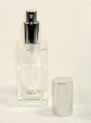 Private Label 1 Atomizer Silver Lid Empty Refillable Glass Perfume Bottle (1 2/3oz,50ml)