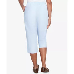 Alfred Dunner Women's St. Thomas Heat Set Embroidered Capri Pants