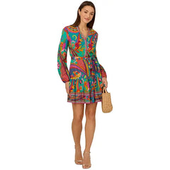 Adrianna Papell Womens Printed Shirtdress, Stylish Casual or Daytime Outfit