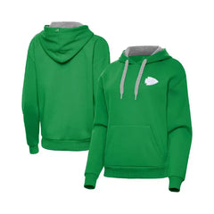 Antigua Women's Kelly Green Kansas City Chiefs St. Patrick's Day Victory Pullover Hoodie, Green
