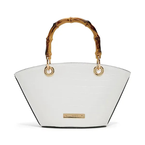 ALDO Sicia Mini Satchel Bag, Chic and Compact Handbag for Everyday Use, White