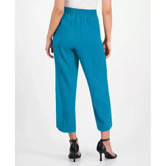 Anne Klein Petite Textured Pull On Mid Rise Wide Leg Pants, Comfortable Stylish Everyday Wear
