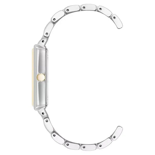 Anne Klein Womens Two Tone Rectangular Quartz Estate Watch Stylish Metal Design, 25mm