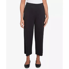 Alfred Dunner Women's Natural Instinct Flat Front Relaxed Ankle Pants, Black
