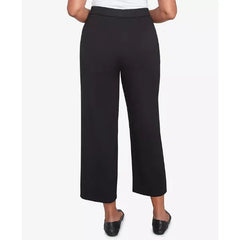 Alfred Dunner Women's Natural Instinct Flat Front Relaxed Ankle Pants, Black