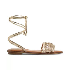 ALDO Women's Seazen Lace-Up Ankle-Tie Flat, Sandals Trendy Comfortable Stylish Flats