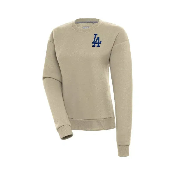 Antigua Women's Khaki Los Angeles Dodgers Victory Pullover Sweatshirt, Khaki