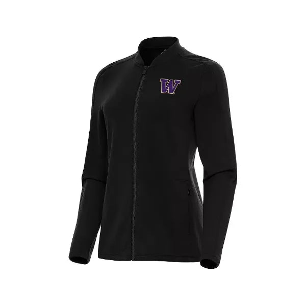 Antigua Women's Black Washington Huskies Continual Full-Zip Jacket , Black