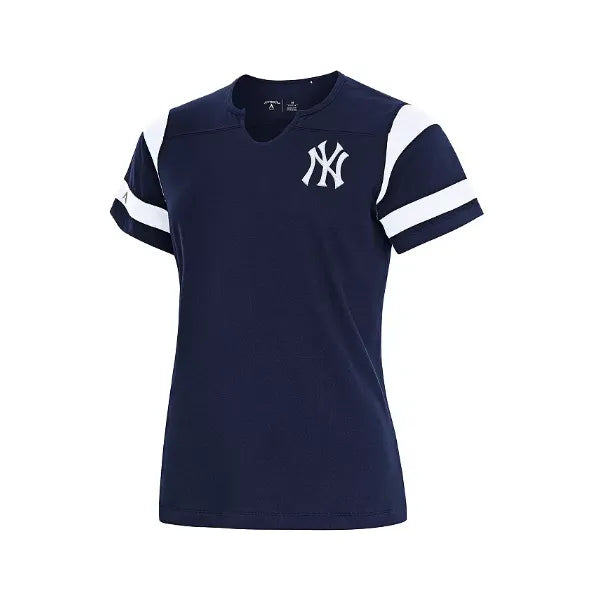 Antigua Women's Navy New York Yankees Encounter Notch Neck Top , Navy