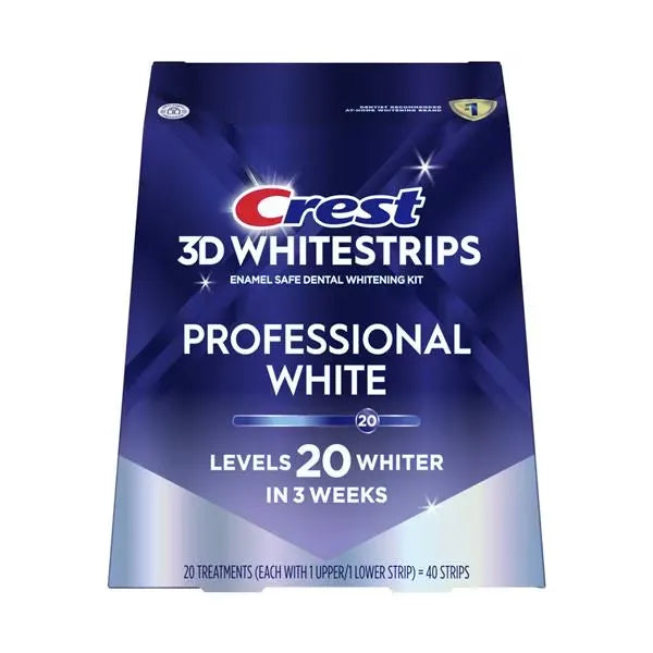 Crest 3D White Strips Dental Whitening Kit Professional-Strength, 20 Treatments for a Brighter Smile