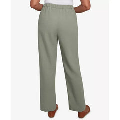 Alfred Dunner Women's Copper Canyon Patch Pocket Medium Length Elastic Waistband Pants, Olive