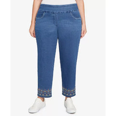 Alfred Dunner Plus Size Fringe Denim Jeans, Medium Indigo