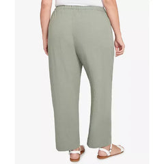 Alfred Dunner Plus Size Patch Pocket Elastic Waist Pants, Olive