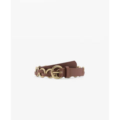 MANGO Women's Metal Rings Combined Belt - Brown