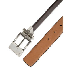 Calvin Klein Men's Elongated 2-In-1 Reversible Buckle Leather Dress Belt