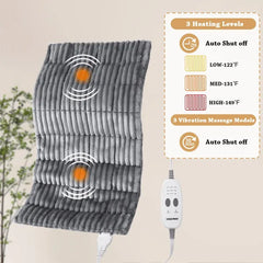 Mekek Electric Weighted Heating Pad 12" x 24" With Massager, 3 Heating Levels and 3 Massage Modes