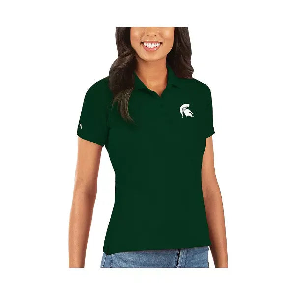 Antigua Women's Green Michigan State Spartans Legacy Pique Polo Shirt, Green
