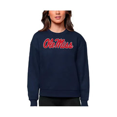 Antigua Women's Navy Ole Miss Rebels Victory Crewneck Pullover Sweatshirt, Navy
