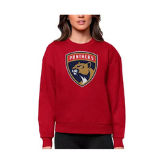 Antigua Women's Red Florida Panthers Primary Logo Team Logo Victory Crewneck Pullover Sweatshirt