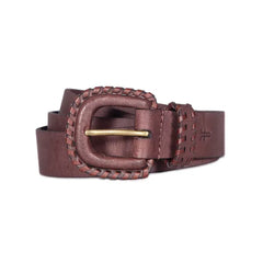 Frye Women's Covered Buckle Leather Lacing Belt