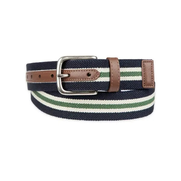 Club Room Men's Striped Fabric Stretch Casual Belt