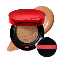 Espoir Be Velvet Cushion Foundation | Quick and Easy Coverage with Long-lasting Color by Zero Oxidation, Velvety Smooth Finish & Lightweight Formula, Vegan, Korean Makeup - 0.46 oz