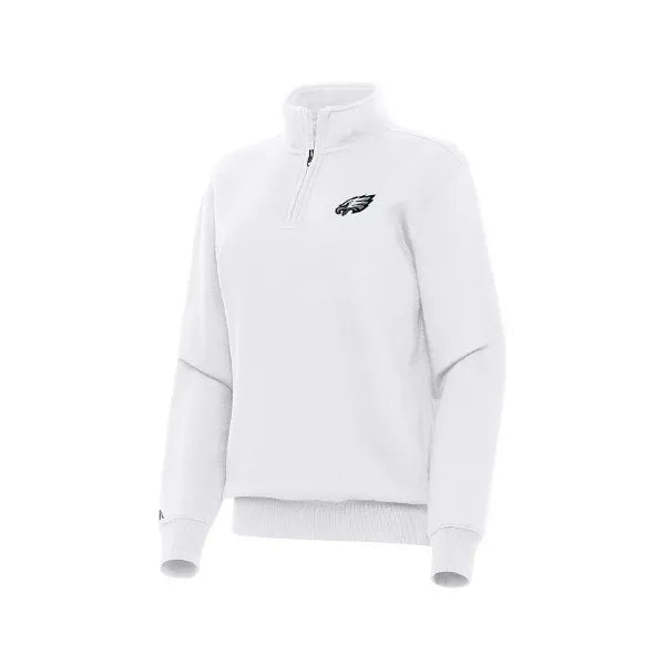 Antigua Women's White Philadelphia Eagles Victory Quarter-Zip Sweatshirt, White