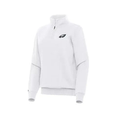 Antigua Women's White Philadelphia Eagles Victory Quarter-Zip Sweatshirt, White