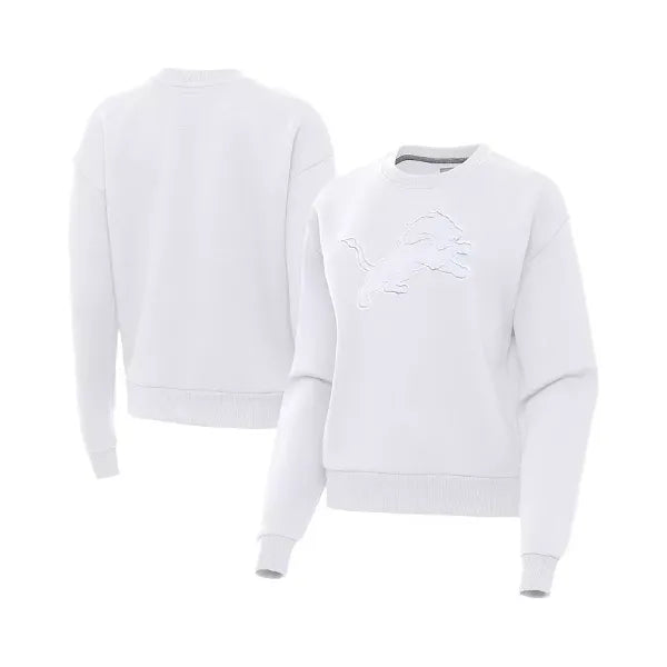 Antigua Women's White Detroit Lions Victory Pullover Sweatshirt , White