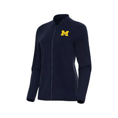Antigua Women's Navy Michigan Wolverines Continual Full-Zip Jacket, Navy