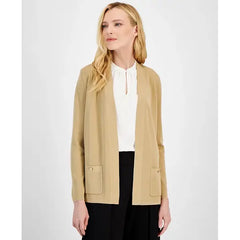 Anne Klein Womens Malibu Fine Rib Open Front Cardigan, Stylish Lightweight Layering Piece