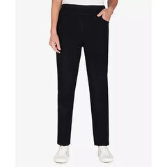 Alfred Dunner Petite Mid-Rise Pull On Straight Leg Denim Pants, Petite & Petite Short