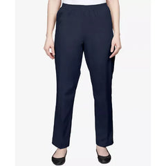Alfred Dunner Classics Twill Pull On Pants for Women, Comfortable Stretch Waist Trousers