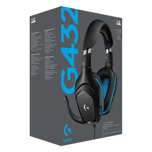 Logitech G432 Wired 7.1 Channel Surround Sound Gaming Headset - Black