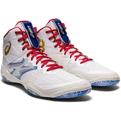 Asics Men's JB Elite IV Wrestling Shoes White-Gold 43.5 EU