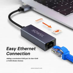 Mowsil USB 3.0 to RJ45 Ethernet 1000M Gigabit Network Adapter