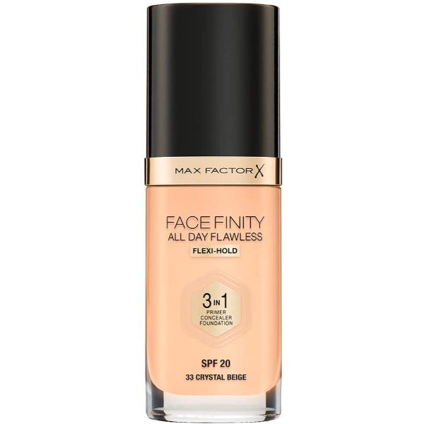 MaxFactor Facefinity All Day Flawless Liquid Foundation 3in1 033 Crystal Beige 30 Ml - AllurebeautypkMaxFactor Facefinity All Day Flawless Liquid Foundation 3in1 033 Crystal Beige 30 Ml
