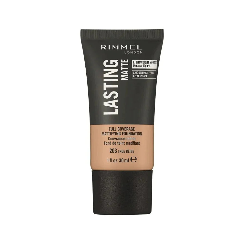 Rimmel Lasting Finish Matte Foundation 203 True Beige 30ml - AllurebeautypkRimmel Lasting Finish Matte Foundation 203 True Beige 30ml