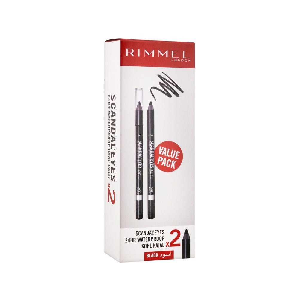 Rimmel Scandal Eyes 24HR Waterproof Kohl Kajal x2 Black - AllurebeautypkRimmel Scandal Eyes 24HR Waterproof Kohl Kajal x2 Black