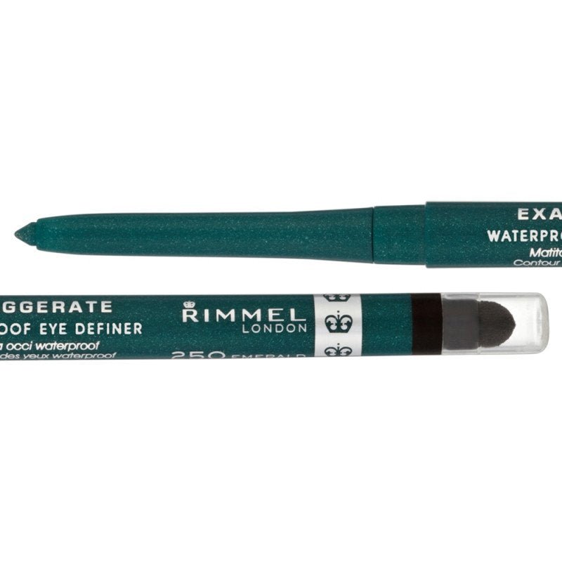 Rimmel Exaggerate Waterproof Eye Definer 250 Emerald Sparkle A Teal Green Shade - AllurebeautypkRimmel Exaggerate Waterproof Eye Definer 250 Emerald Sparkle A Teal Green Shade