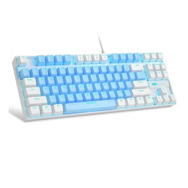 MageGee Mk-Storm Wired Blue Backlit Mechanical Keyboard with White Blue Switch