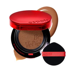 Espoir Be Velvet Cushion Foundation | Quick and Easy Coverage with Long-lasting Color by Zero Oxidation, Velvety Smooth Finish & Lightweight Formula, Vegan, Korean Makeup - 0.46 oz